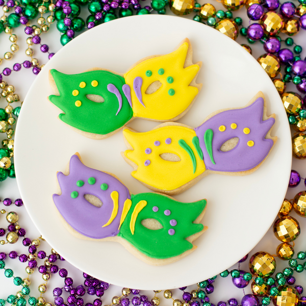 Mardi Gras Mask Sugar Cookies - Gourmet Gift Box