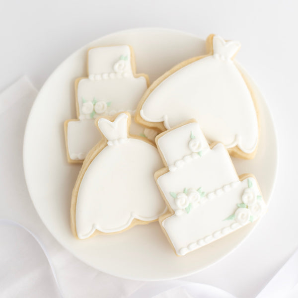 WEDDING DRESS + CAKE COOKIES