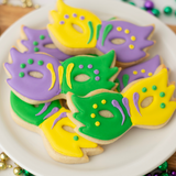 Mardi Gras Mask Sugar Cookies - Gourmet Gift Box