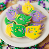 Mardi Gras Mask Sugar Cookies - Gourmet Gift Box