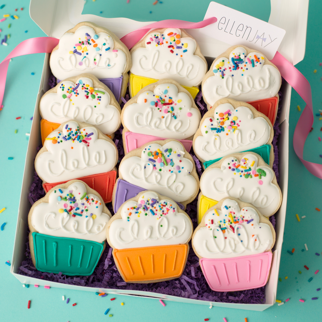 CUPCAKE Sugar Cookie Gift Box (12 ct) – ellenjaycookies