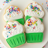 GREEN CUPCAKE Sugar Cookie Box (12 ct)