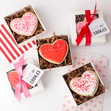 Valentine's heart-shaped sugar cookie gift boxes, bundle of 5 boxes