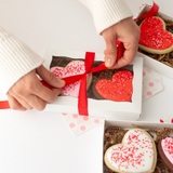 2ct Vanilla & Chocolate heart-shaped Valentine's cookie gift boxes, bundle of 3 boxes