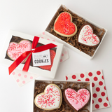 2ct Vanilla & Chocolate heart-shaped Valentine's cookie gift boxes, bundle of 3 boxes