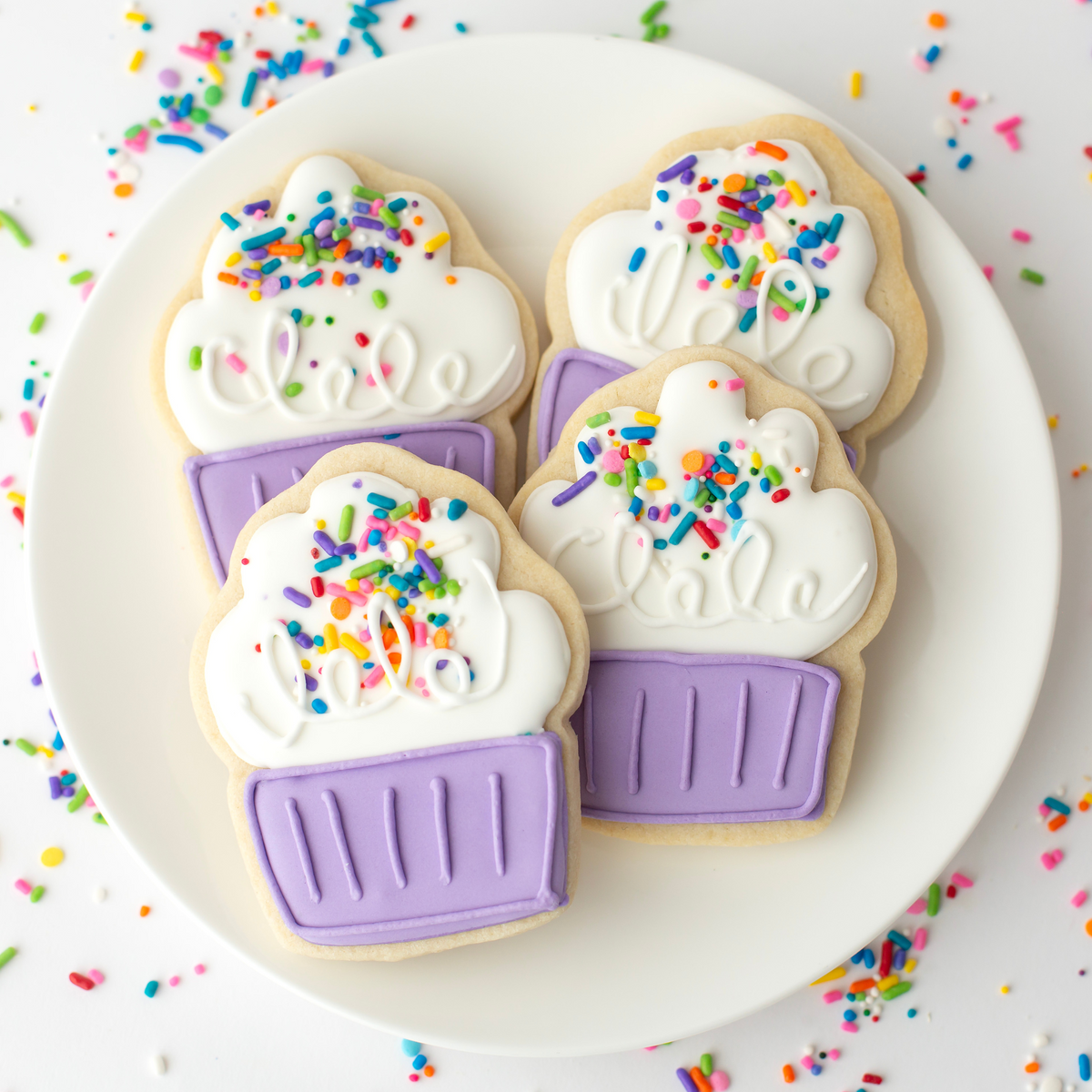 PURPLE CUPCAKE Sugar Cookie Gift Box (12 ct) – ellenjaycookies