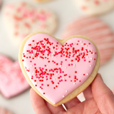 Valentine's heart-shaped sugar cookie